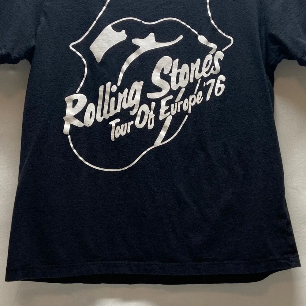 Rolling Stones Tour Of Europe '76 T-Shirt Boys 11/12 Large Black Forever 21 READ